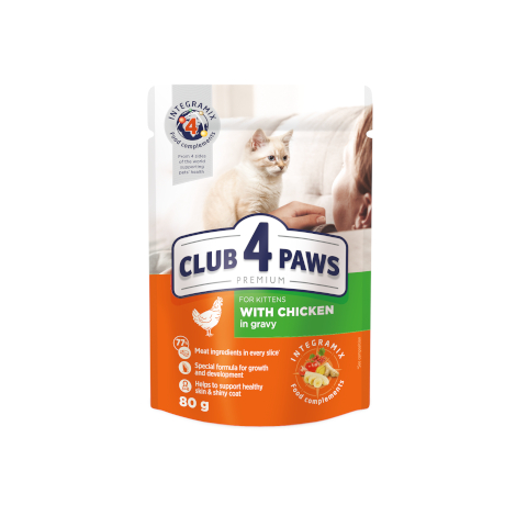 CLUB 4 PAWS PREMIUM "SU VIŠTIENA PADAŽE". PILNAVERTIS DRĖGNI PAŠARAI SUAUGUSIOMS KATĖMS