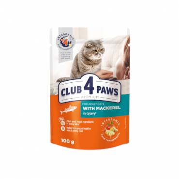 CLUB 4 PAWS PREMIUM "SU SKUMBRE PADAŽE". PILNAVERTIS DRĖGNI PAŠARAI SUAUGUSIOMS KATĖMS