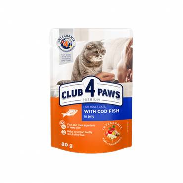 CLUB 4 PAWS PREMIUM "SU MENKE DREBUČIUOSE". VISAVERTIS KONSERVUOTAS ĖDALAS SUAUGUSIOMS KATĖMS.