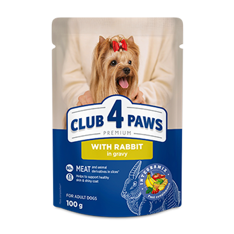CLUB 4 PAWS PREMIUM SU TRIUŠIENA PADAŽE. VISAVERTIS KONSERVUOTASPAŠARAS SUAUGUSIEMS ŠUNIMS