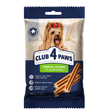 CLUB 4 PAWS PREMIUM AUKŠČIAUSIOS RŪŠIES KRAMTALAI: LAZDELĖS DANTIMS. PAŠARO PAPILDAS MAŽŲ VEISLIŲ SUAUGUSIEMS ŠUNIM