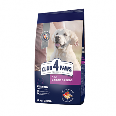 CLUB 4 PAWS PREMIUM DIDELIŲ VEISLĖMS. PILNAVERTIS SAUSAS PAŠARAS SUAUGUSIEMS ŠUNIMS